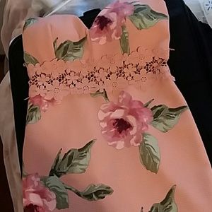 Pink flower summer or going out dress